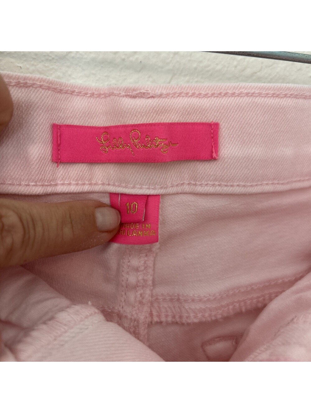 Lilly Pulitzer South Ocean High Rise Jean Shorts Cherry Blossom Pink Size 10 - Picture 4 of 6